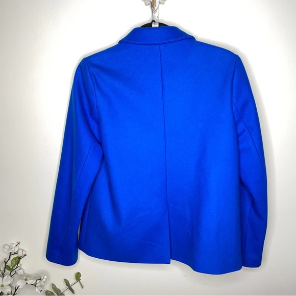 J. CREW Wool Melton Short Peacoat Coat Cobalt Royal Blue - Picture 4 of 6